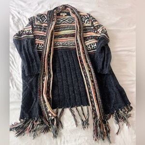 Patterned Women's  long cardigan Sweater by Adora 1x